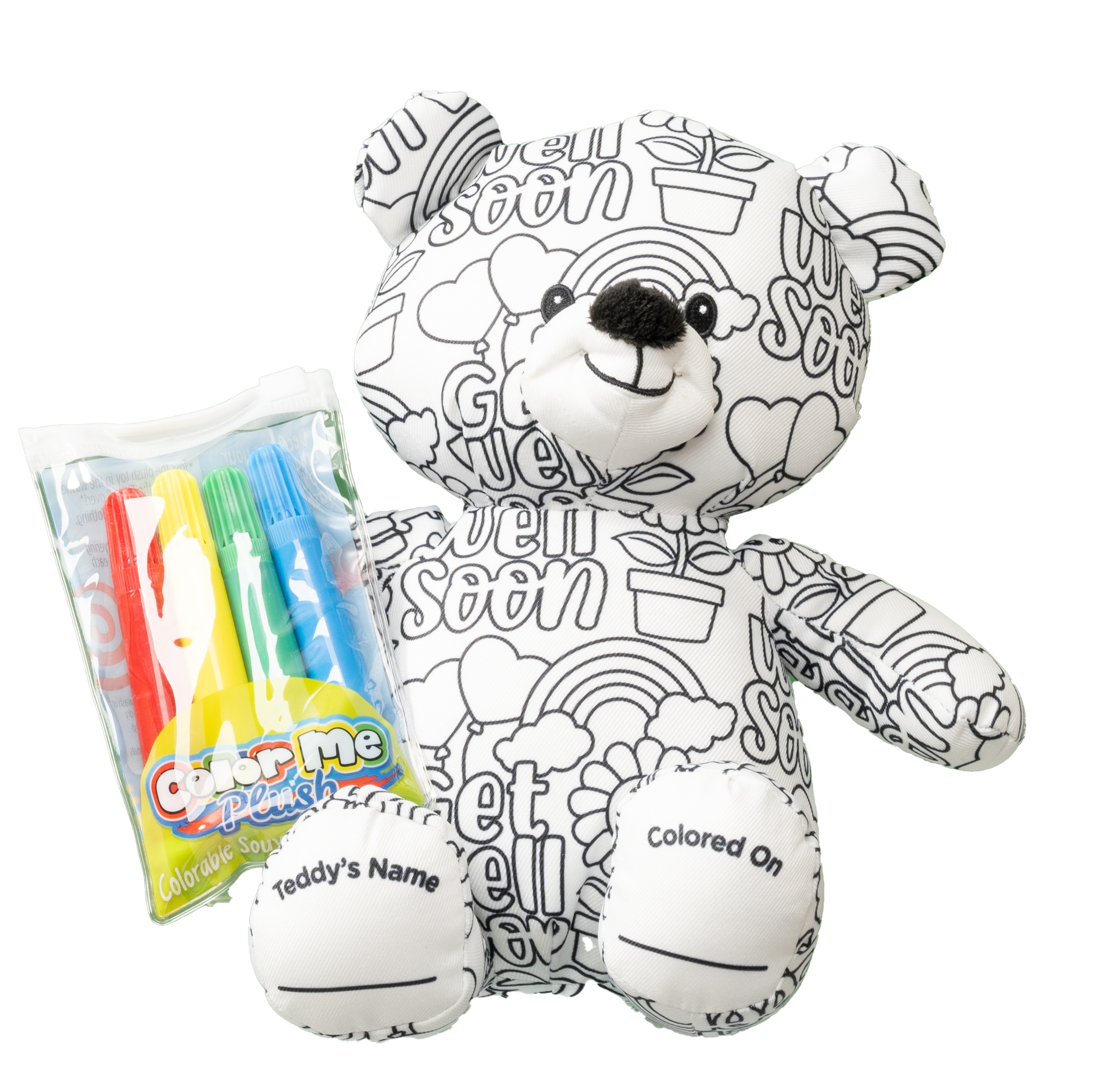 Get Well Soon Bear You Can Color