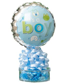 Baby Boy 9-Inch Stick Balloon with Hard Candy Gift