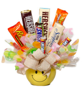 Candy Bouquet with Yellow Mug