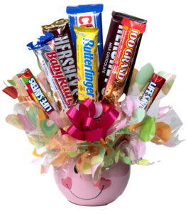 Candy Bouquet with Pink Mug