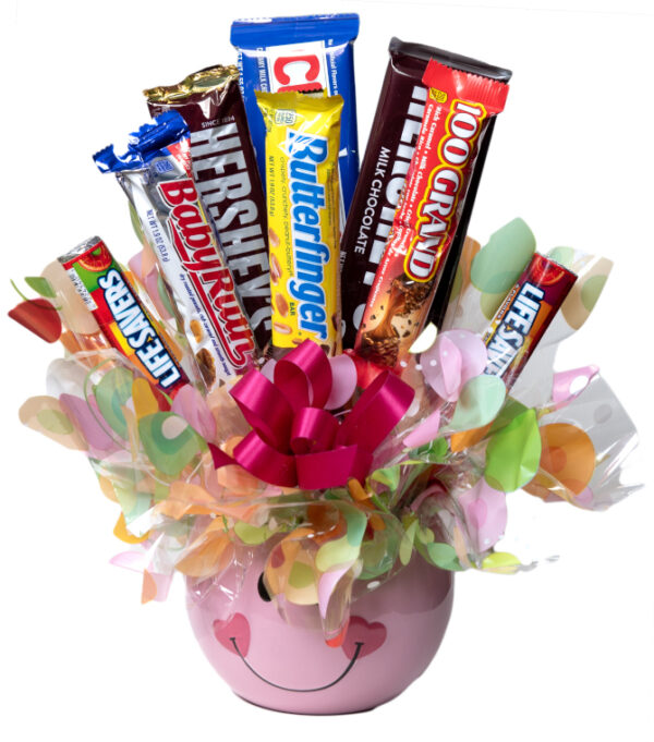 Candy Bouquet with Pink Mug