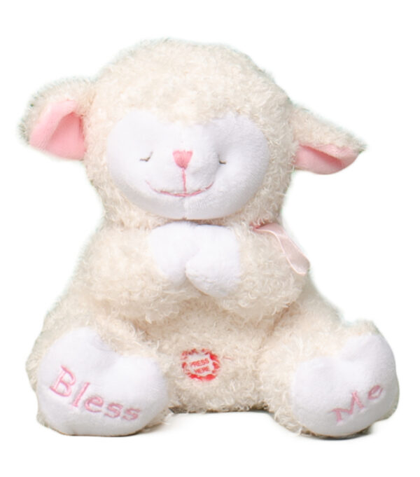 Pink Praying Lamb with Sound