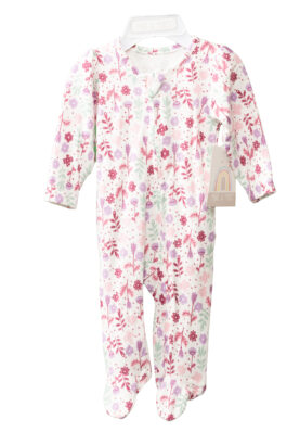Sweet Flower Footed Pajamas (0-3 Months)